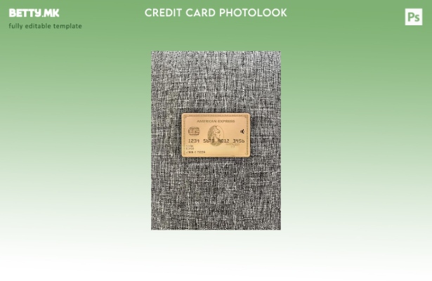 модерен стил САД MOVO банка AMEX златна картичка photolook преден шаблон